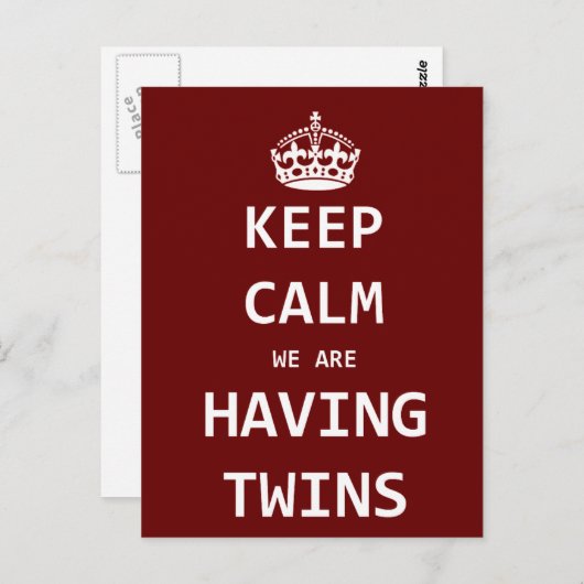 Hou kalm we hebben tweelingen briefkaart (Voorkant / Achterkant)