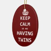 Hou kalm we hebben tweelingen keramisch ornament (Links)