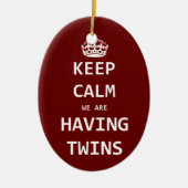 Hou kalm we hebben tweelingen keramisch ornament (Voorkant)