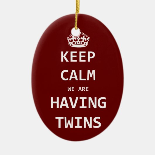 Hou kalm we hebben tweelingen keramisch ornament (Voorkant)