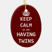 Hou kalm we hebben tweelingen keramisch ornament (Achterkant)
