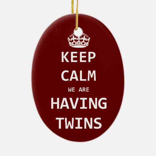 Hou kalm we hebben tweelingen keramisch ornament (Achterkant)