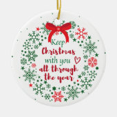 Hou Kerstmis met je versiering Keramisch Ornament (Voorkant)