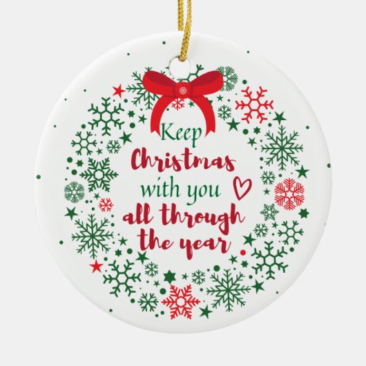 Hou Kerstmis met je versiering Keramisch Ornament (Voorkant)