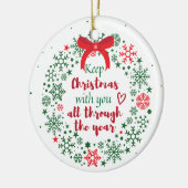 Hou Kerstmis met je versiering Keramisch Ornament (Links)