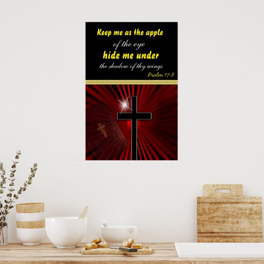 Hou me als appel van het oog.Psalm 17:8 Poster (Keuken)