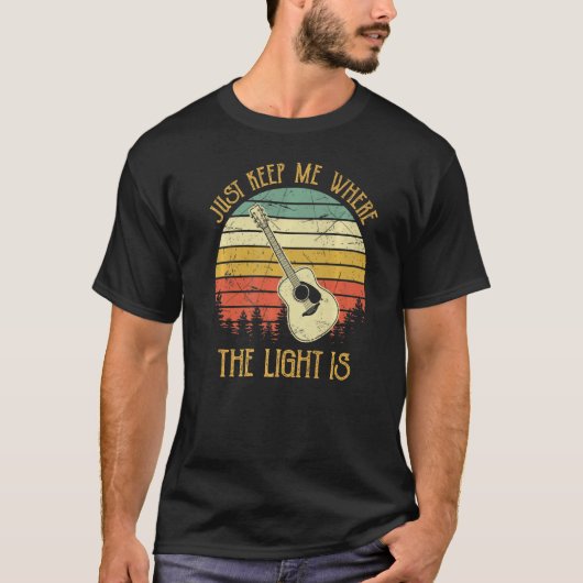 Hou me gewoon waar het licht is gitaar t-shirt (Voorkant)
