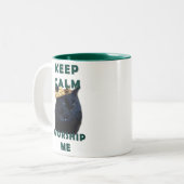 Hou me kalm en zorg tweekleurige koffiemok (Voorkant links)