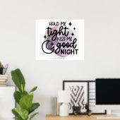 Hou me vast, kus me een goede nacht Paarse Glitter Poster (Thuiskantoor)