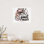 Hou me vast kus me goedenacht Goud Glitters Poster (Keuken)
