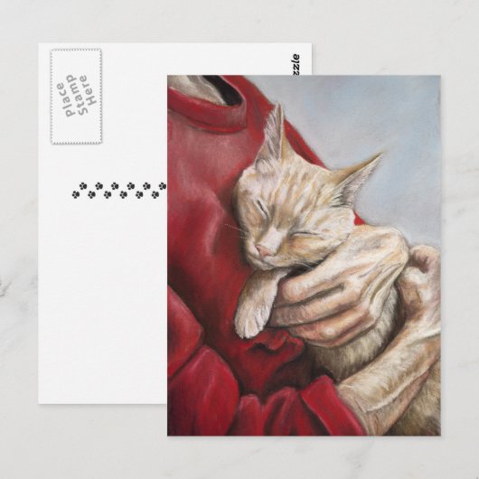 Hou me vast met Briefkaart van de Tight Cat Art (Voorkant / Achterkant)