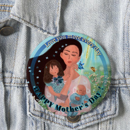 Hou meer van jou moeder met kinderen Knop Ronde Button 4,0 Cm