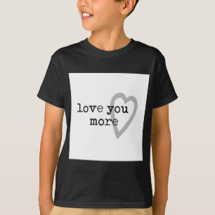 hou meer van moderne zwarte witte grijze hart t-shirt