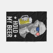 Hou Mijn Bier George Washington Patriot Grappig 4d Fleece Deken (Voorkant (Horizontaal))