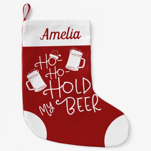 Hou Mijn Bier Grappige Bierliefhebbers Kleine Kerstsok (Voorkant)