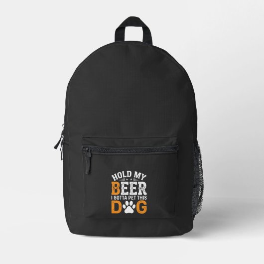 Hou Mijn Bier Hond Liefhebber Bedrukte Rugzak (Voorkant)