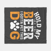 Hou Mijn Bier Hond Liefhebber Fleece Deken (Voorkant (Horizontaal))