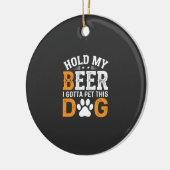 Hou Mijn Bier Hond Liefhebber Keramisch Ornament (Links)