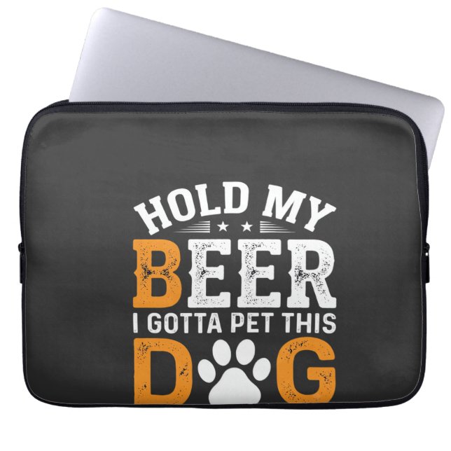 Hou Mijn Bier Hond Liefhebber Laptop Sleeve (Voorkant)