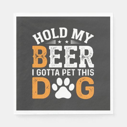 Hou Mijn Bier Hond Liefhebber Servet (Voorkant)
