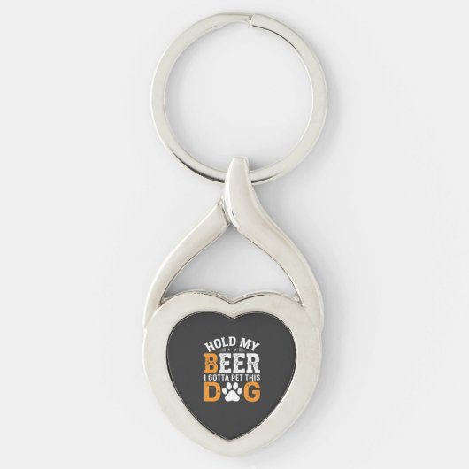 Hou Mijn Bier Hond Liefhebber Sleutelhanger (Voorkant)