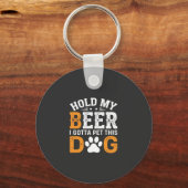 Hou Mijn Bier Hond Liefhebber Sleutelhanger (Voorkant)