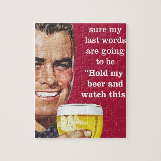 Hou mijn bier vast en kijk naar dit! legpuzzel (Verticaal)