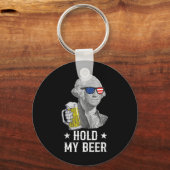 Hou Mijn Biertje George Washington Patriottisch Gr Sleutelhanger (Voorkant)