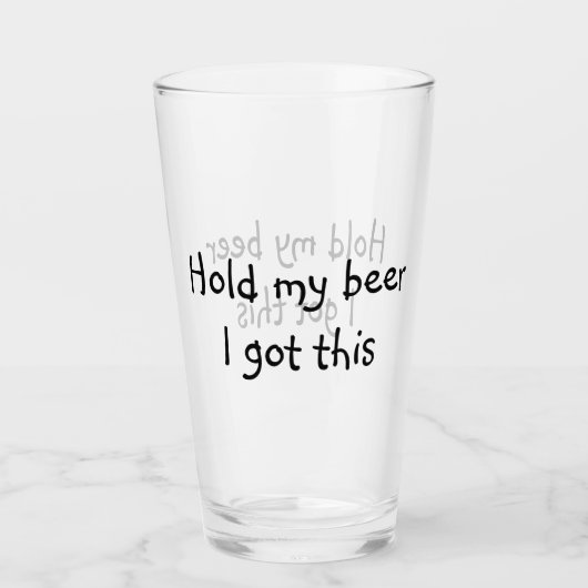 Hou mijn biertje vast, ik heb zo'n grappige pint glas (Voorkant)