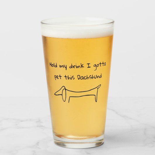 Hou Mijn Drankje Even Ik Moet Deze Hond Aaien Glas (Voorkant gevuld)