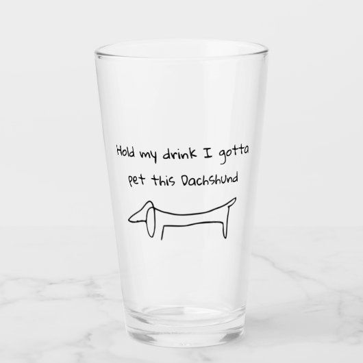Hou mijn Drink vast, ik moet deze hond pakken. Glas (Voorkant)