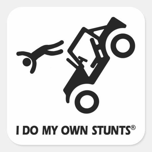 Hou mijn eigen stunts vierkante sticker (Voorkant)