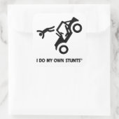 Hou mijn eigen stunts vierkante sticker (Tas)
