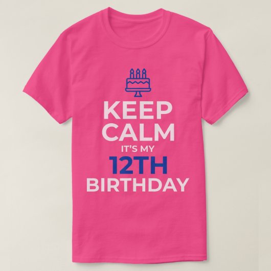 Hou mijn geboorte op de twaalfde 12-jarige jongen t-shirt (Design voorkant)