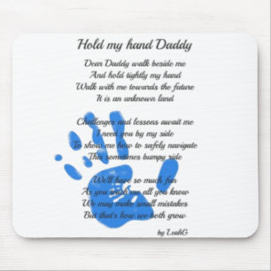 Hou Mijn Hand Papa Gedicht van Peuter FOTOCADEAU Muismat