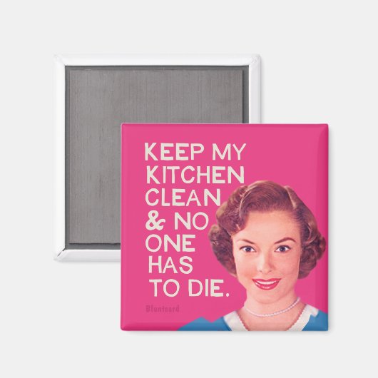 Hou mijn keuken schoon!!!! magneet (Voorkant / Achterkant)
