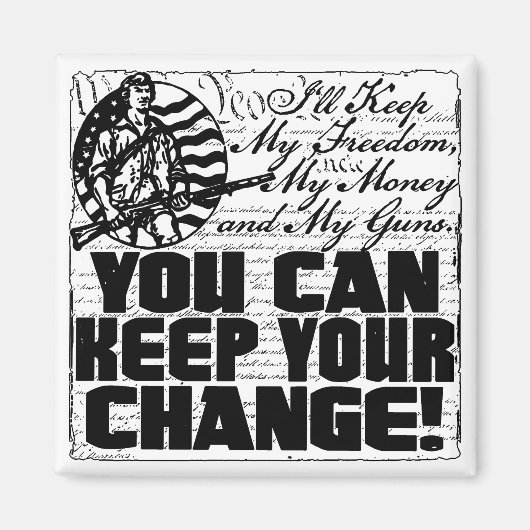 Hou mijn vrijheid. Geld en Pistolen Magneet (Voorkant)