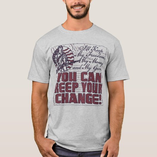 Hou mijn vrijheid. Geld en Pistolen T-shirt (Voorkant)