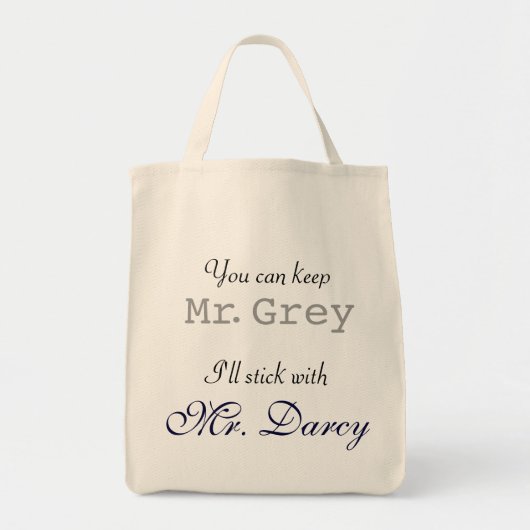Hou Mr Gray, ik zal bij Mr Darcy Tas blijven. (Voorkant)