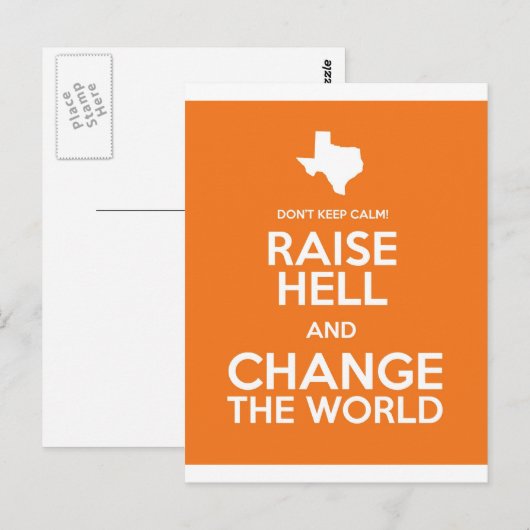 Hou niet kalm. Raise Hell! Briefkaart (Voorkant / Achterkant)