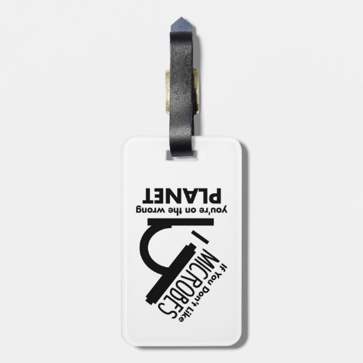 Hou niet van microben dat je op de verkeerde plane bagagelabel (Achterkant verticaal)