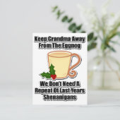 Hou oma weg van de eierpunch briefkaart (Staand voorkant)