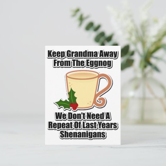 Hou oma weg van de eierpunch briefkaart (Staand voorkant)