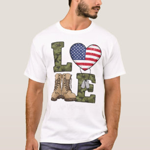 Hou Ons Veteranen Amerikaanse Vlag Hart Militaire  T-shirt