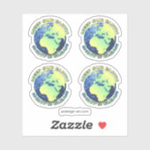 Hou onze aarde schoon op Aarde Dag blauwe vonken Sticker (Vel)