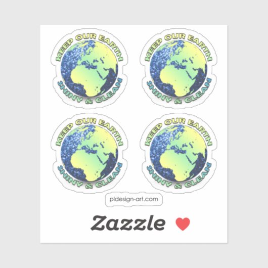 Hou onze aarde schoon op Aarde Dag blauwe vonken Sticker (Vel)