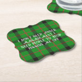 Hou Op Me Te Irriteren Groen Plaid Kartonnen Onderzetters (Gekanteld)