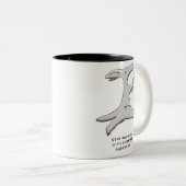 Hou op met schaar, aardvark! tweekleurige koffiemok (Voorkant rechts)