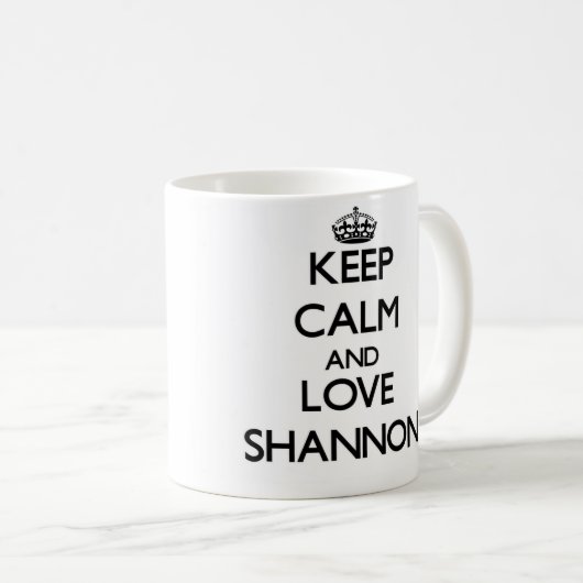 Hou rustig en hou van Shannon. Koffiemok (Voorkant rechts)