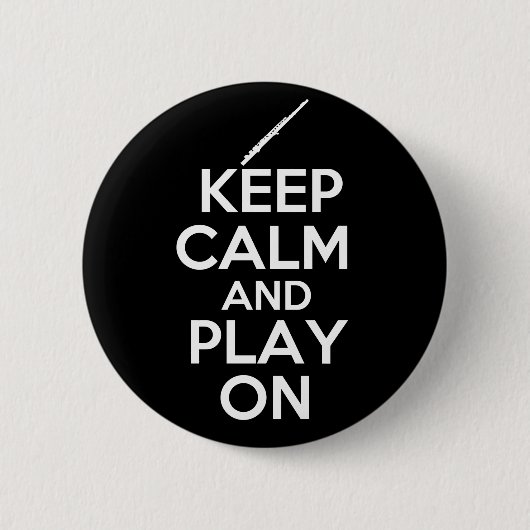 Hou rustig en speel op! (Flute) Ronde Button 5,7 Cm (Voorkant)